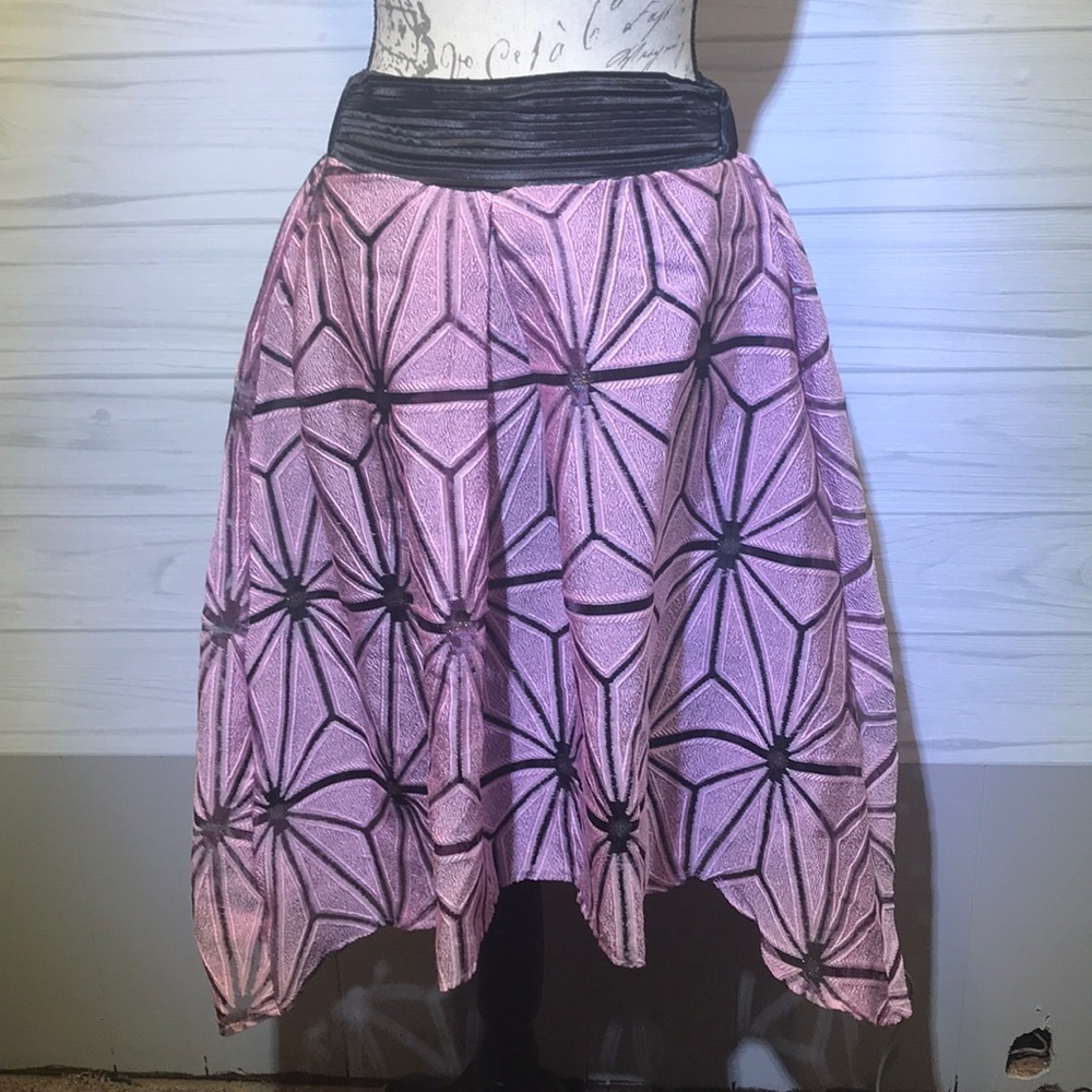 Jeuvre Hi-Low Pink and Black Skirt M